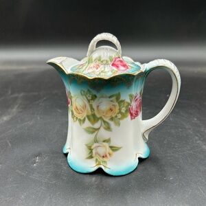 Madeline Bavaria Floral Porcelain Creamer with rose, cottage, Victorian